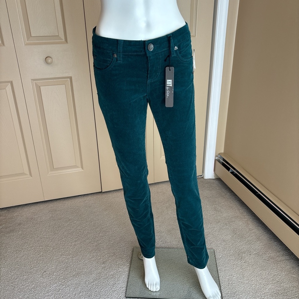 NWT KUT FROM THE KLOTH teal corduroy jeans